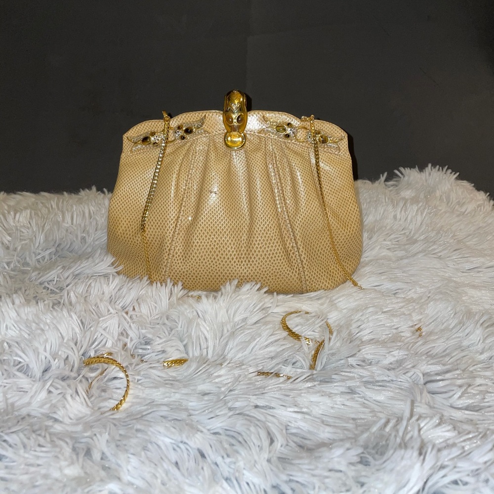 Ashneil Clutch w/ Gold Clasp Detail and Crossbody